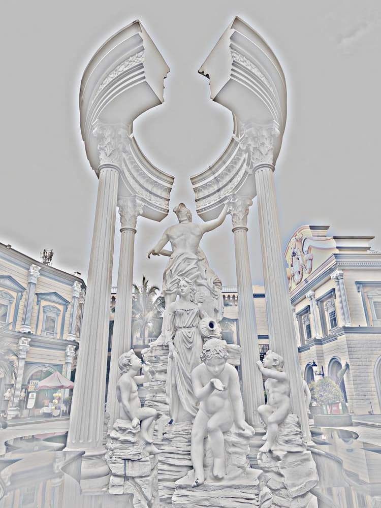Classical Fountain Sculpture by Santhosh ch — canvas wall art