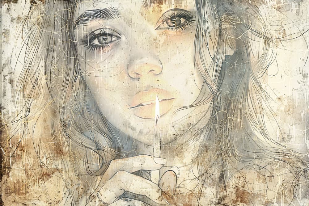 Dreamy Woman With Candle by Rafal Kulik — canvas wall art