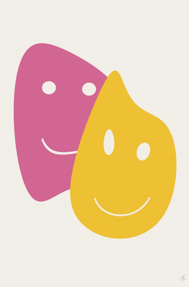 Happy Abstract Faces by Anne-Marie Volfova — canvas wall art