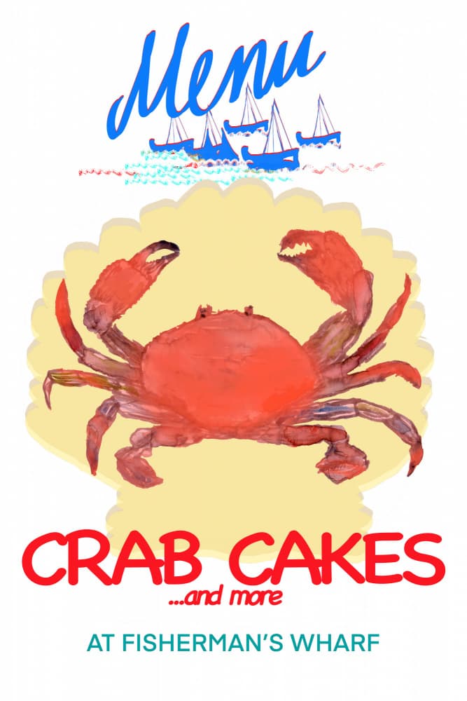 Red Crab Seafood Menu by cartissi — canvas wall art