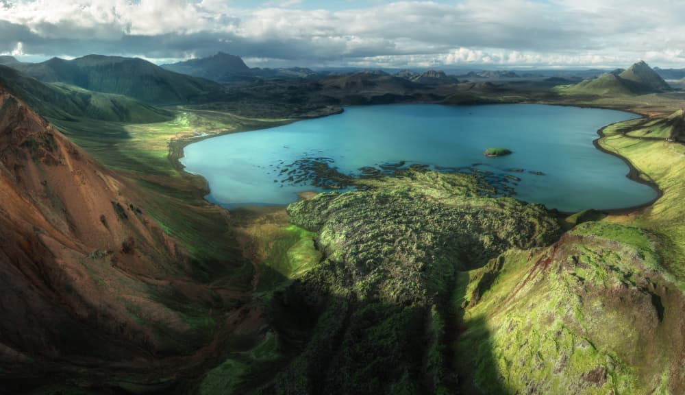 Turquoise Lake Valley View by Stan Huang — canvas wall art