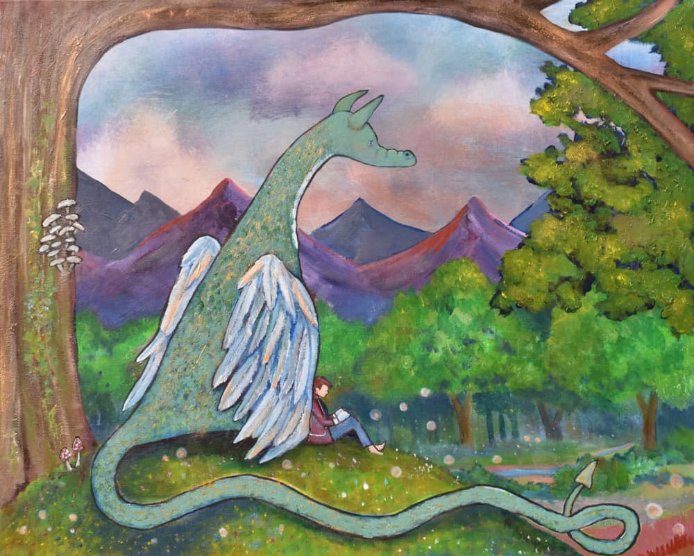 Dragon's Quiet Companion by Andrea Doss — canvas wall art