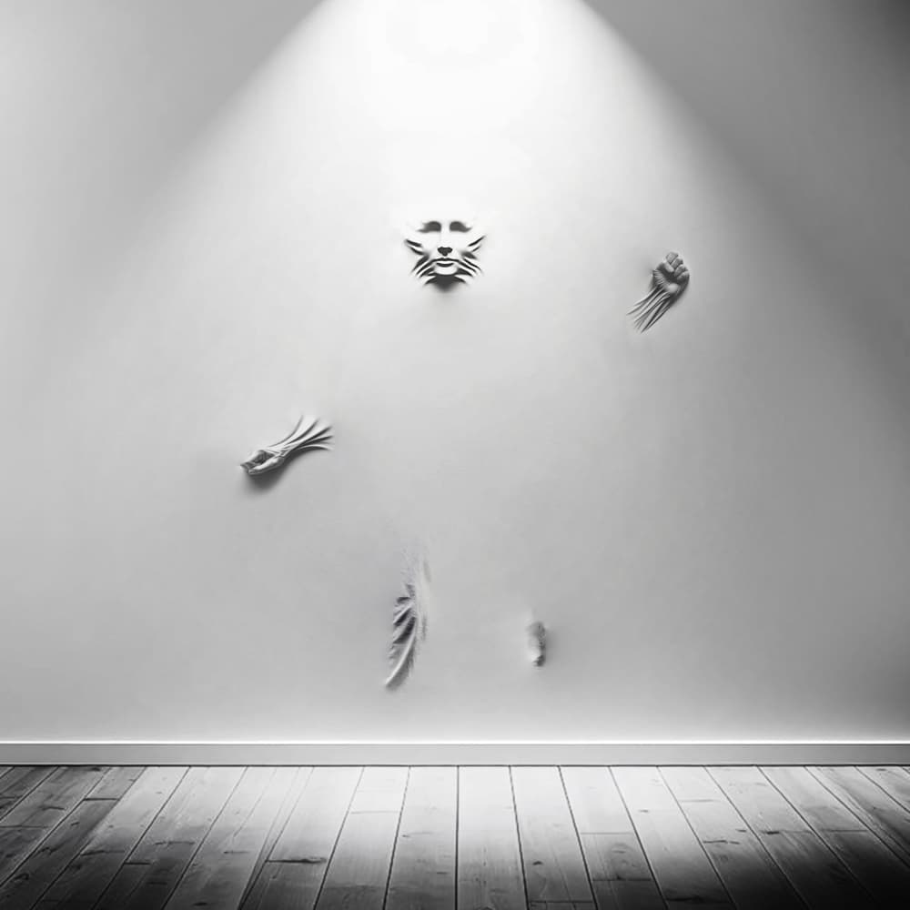 Surreal Cat Face Wall by Marcin Michalowski — canvas wall art
