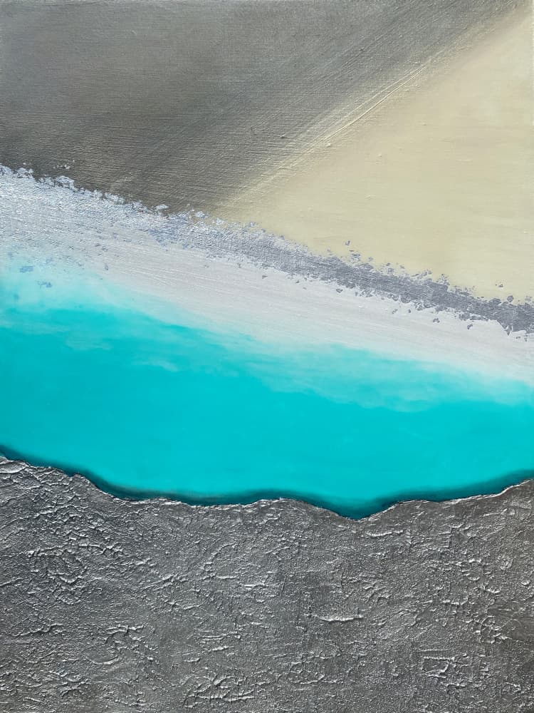 Abstract Aqua Shore by Alyson Storms — canvas wall art