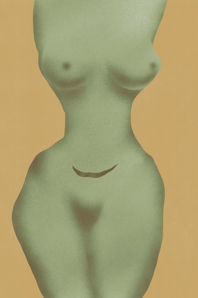 Soft Green Silhouette by Little Dean — canvas wall art