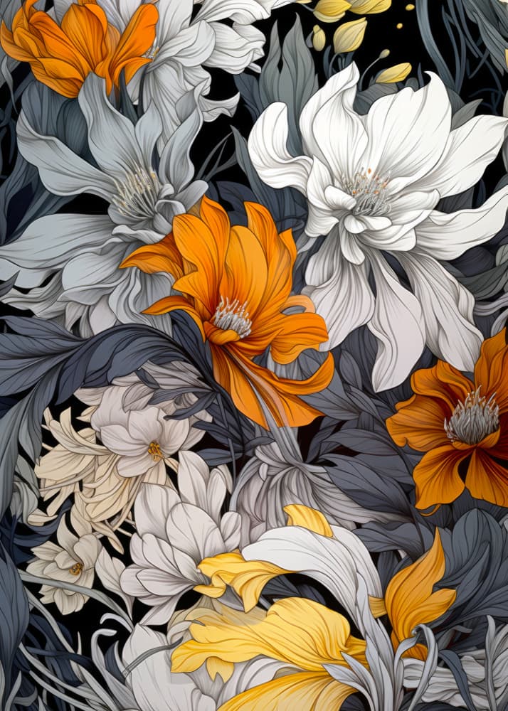 Vibrant Floral Elegance by Justyna Jaszke — canvas wall art