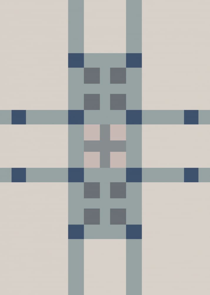 Pixelated Geometric Grid by Paperago — canvas wall art