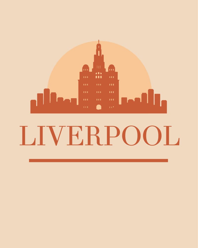 Liverpool Sunset Skyline by Emiliano Deificus — canvas wall art