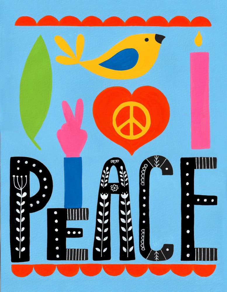 Bright Peace Message by Sara Coulter — canvas wall art