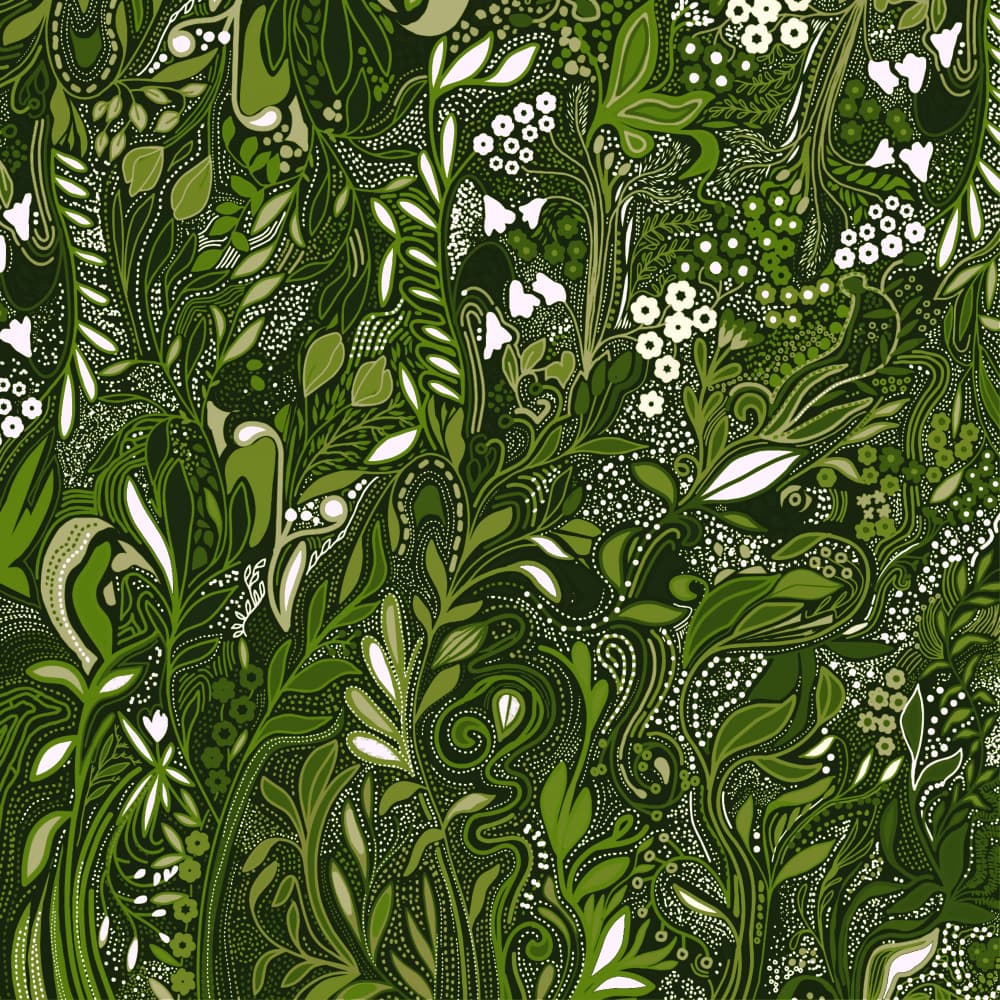 Lush Green Botanical Pattern by Josie George — canvas wall art