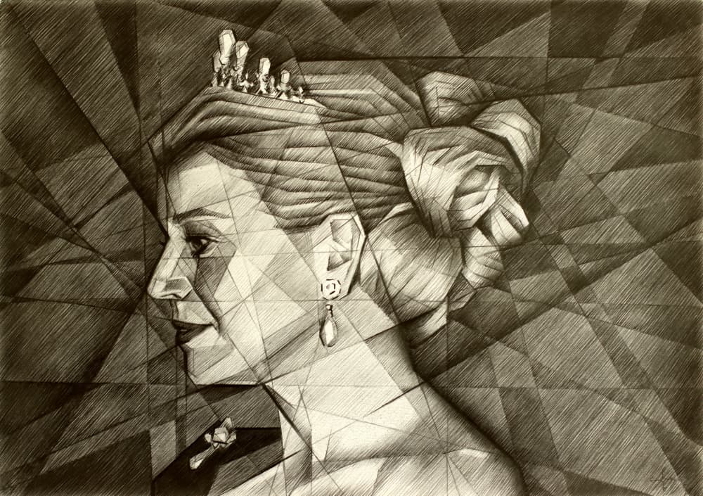 Regal Geometric Profile by Corné Akkers — canvas wall art