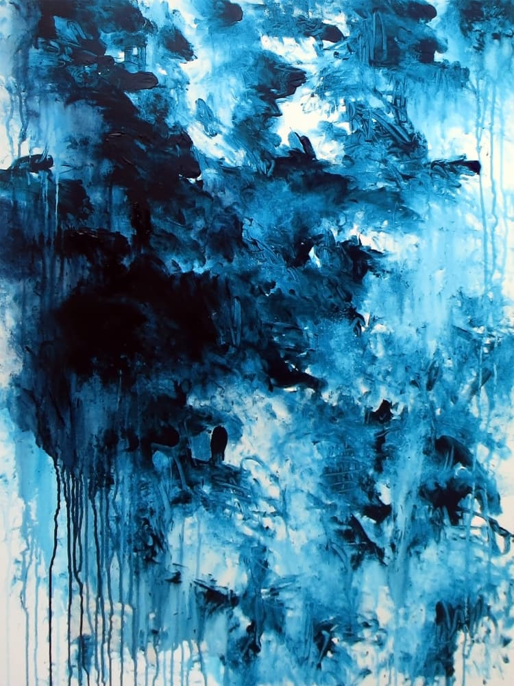 Deep Blue Abstraction by Ron Halfant — canvas wall art