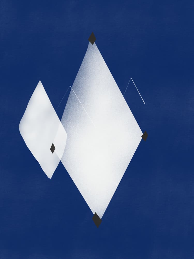 Minimalist Blue Diamonds by Little Dean — canvas wall art