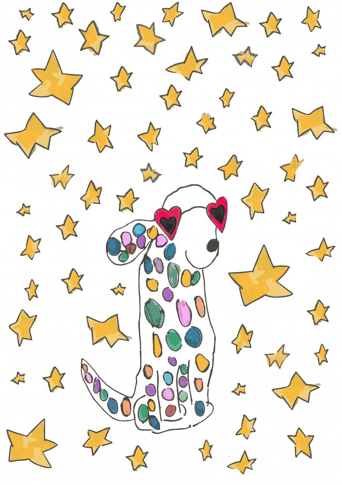 Whimsical Dog Heart Stars by Sarah Manovski — canvas wall art
