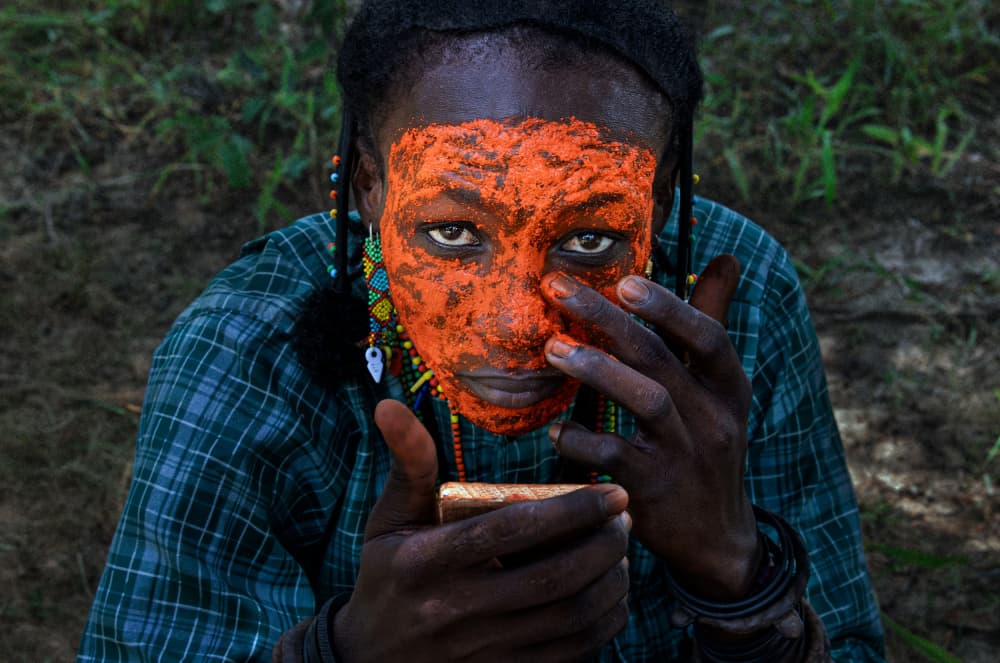 Intense Orange Face by Joxe Inazio Kuesta Garmendia — canvas wall art