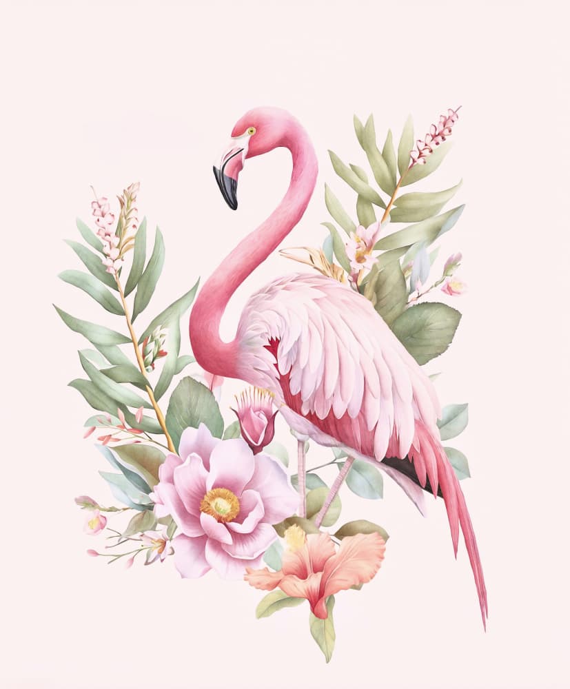 Pink Flamingo Tropical Bloom by Andrea Haase — canvas wall art