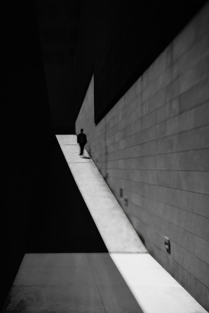 Man Walking Geometric Path by João Castro — canvas wall art