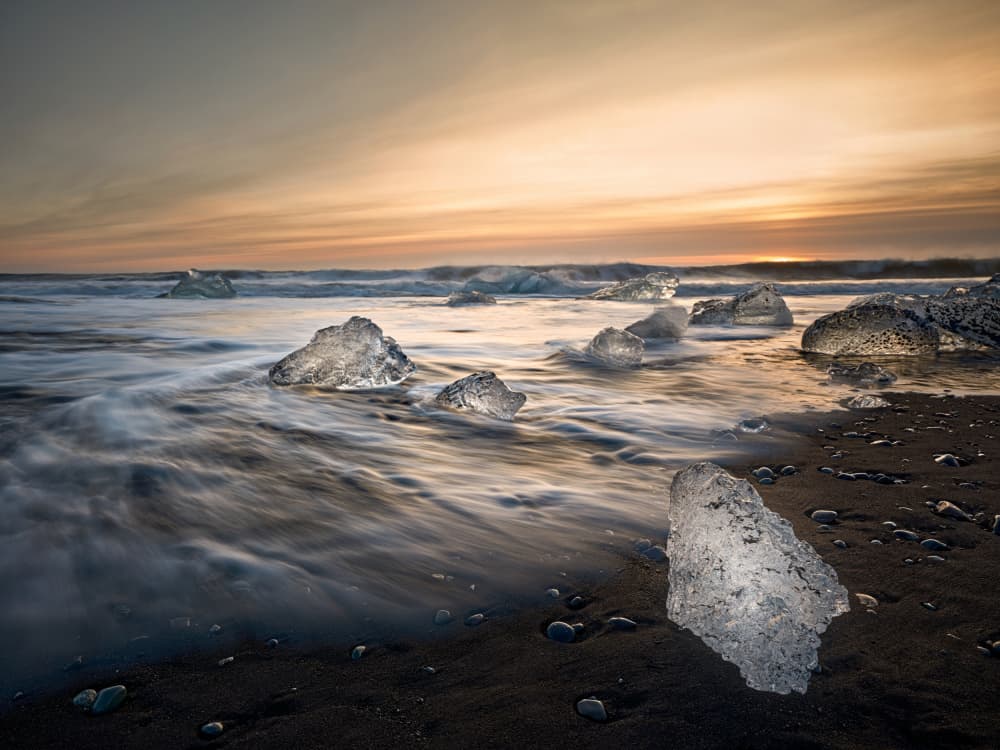 Golden Ice Beach by Radek Pohnan — canvas wall art