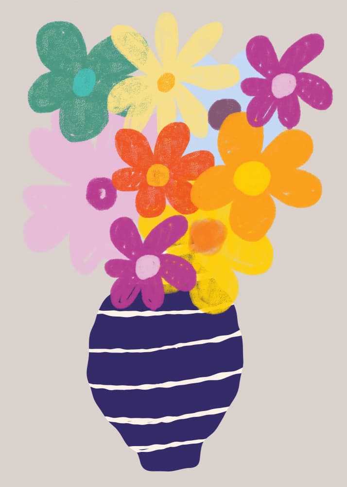 Playful Flower Vase by RS LAB STUDIO — canvas wall art