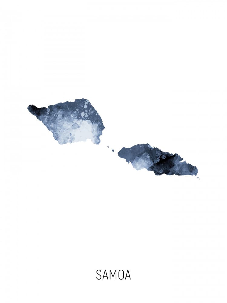 Samoa Watercolor Islands by Michael Tompsett — canvas wall art