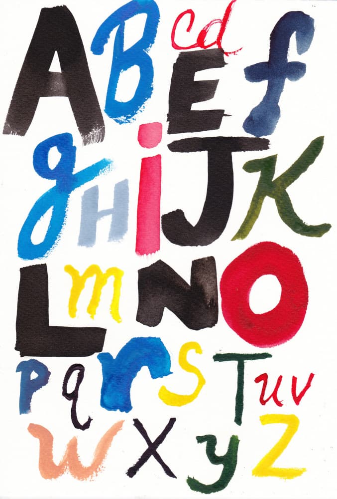 Vibrant Painted Alphabet by Janel Bragg — canvas wall art