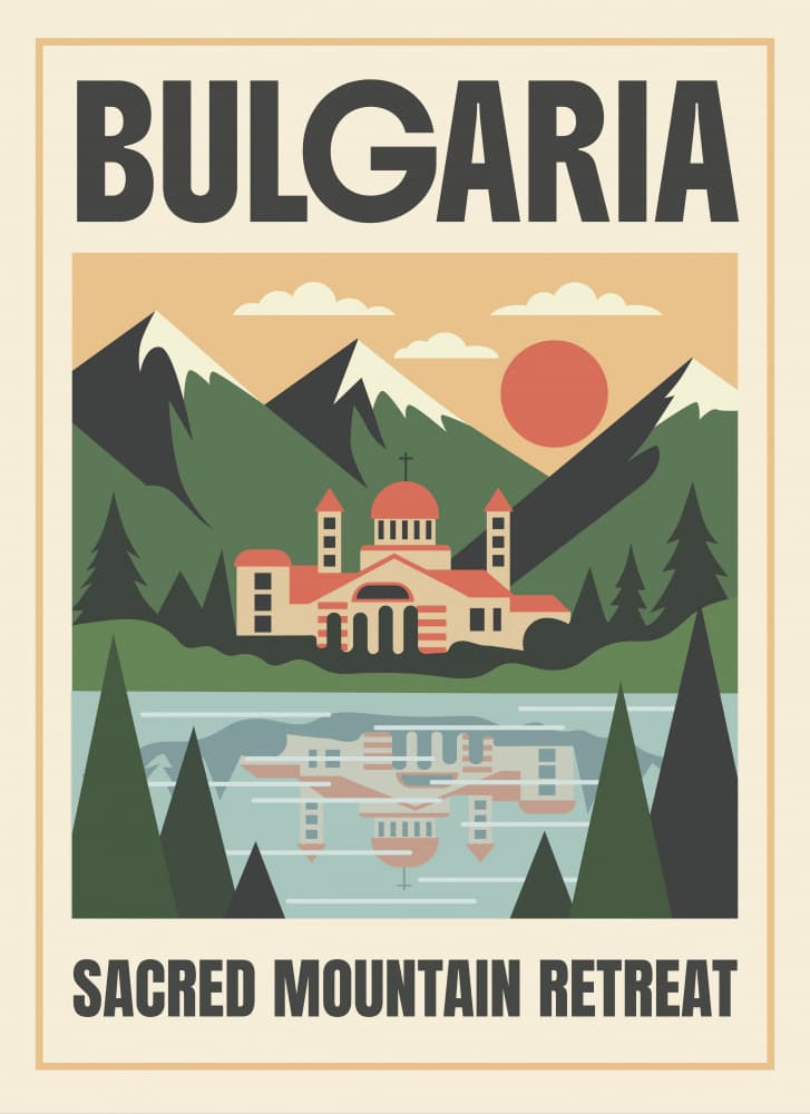 Bulgarian Mountain Monastery by Marika Barsrsind — canvas wall art