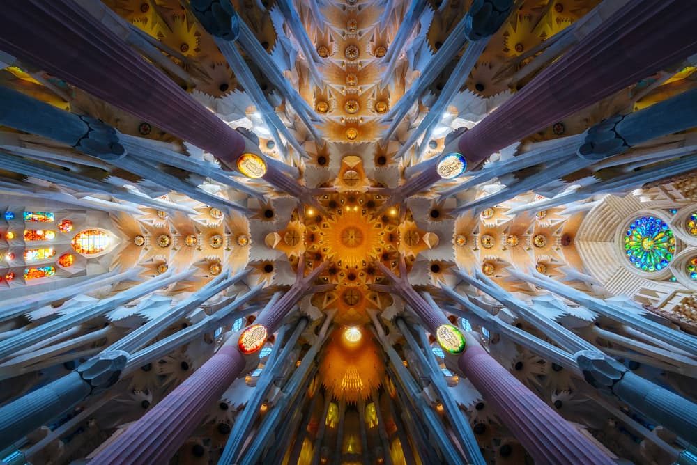 Vibrant Cathedral Ceiling by Juan Pablo de Miguel — canvas wall art
