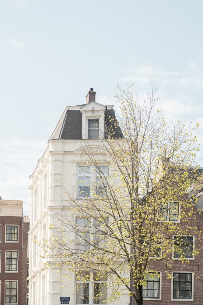 White Facade Spring Day by Henrike Schenk — canvas wall art