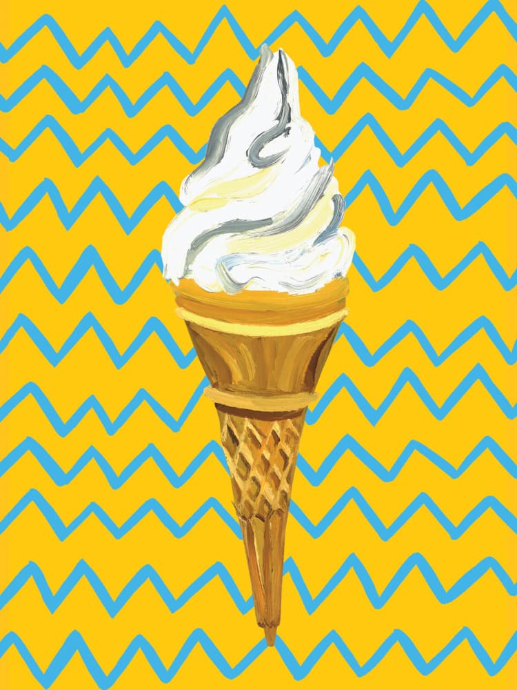 Sweet Soft Serve Cone by Alice Straker — canvas wall art