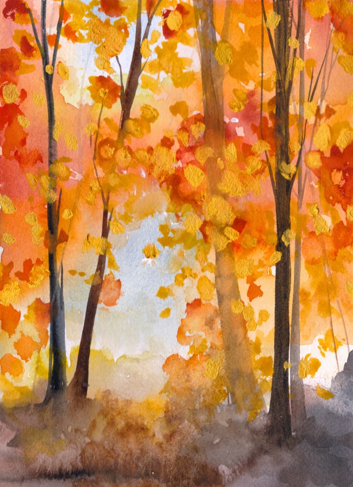Golden Autumn Forest by Christine Lindstrom — canvas wall art