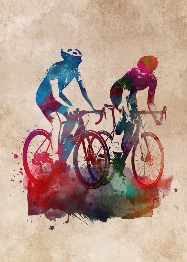 Vibrant Bike Race by Justyna Jaszke — canvas wall art
