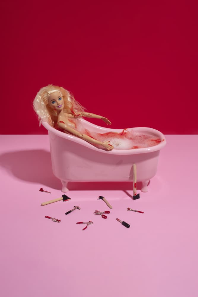 Bloody Bathtub Doll by Julia Ramiro — canvas wall art