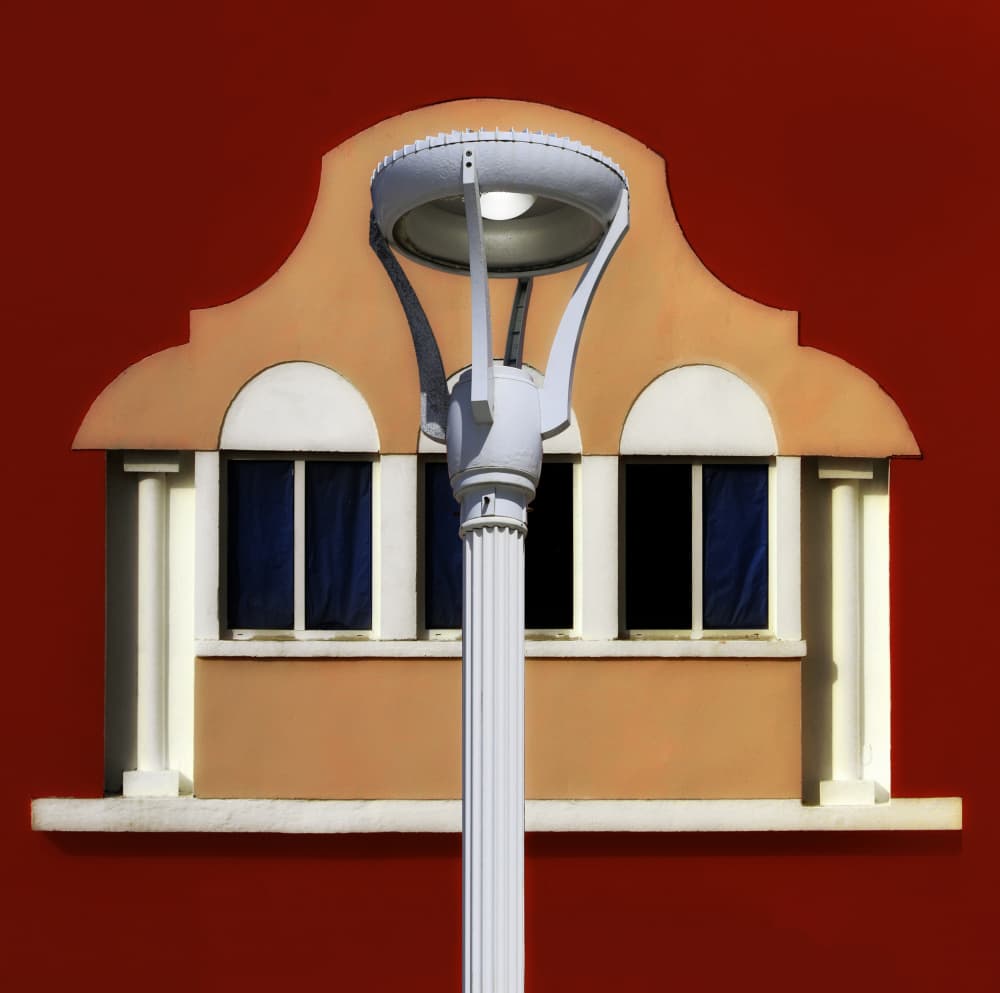 Symmetrical Architectural Light by Hans-Wolfgang Hawerkamp — canvas wall art