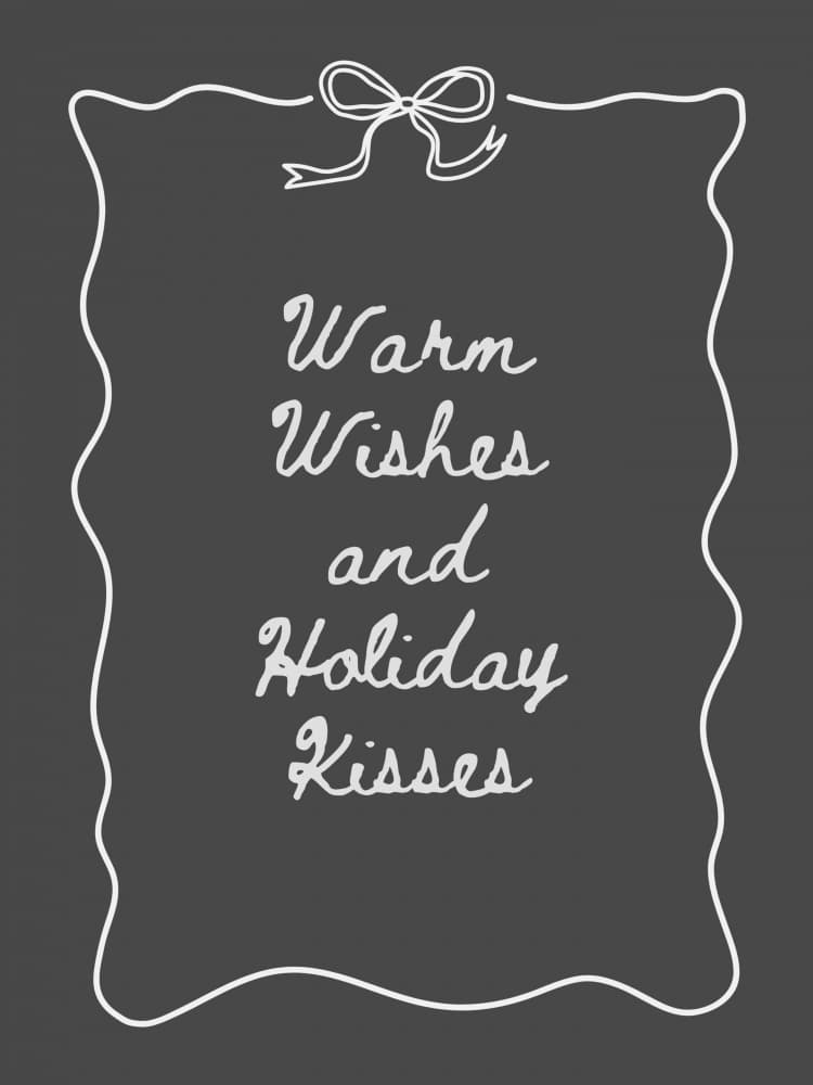 Warm Wishes Holiday Kisses by Jolly and Dash — canvas wall art