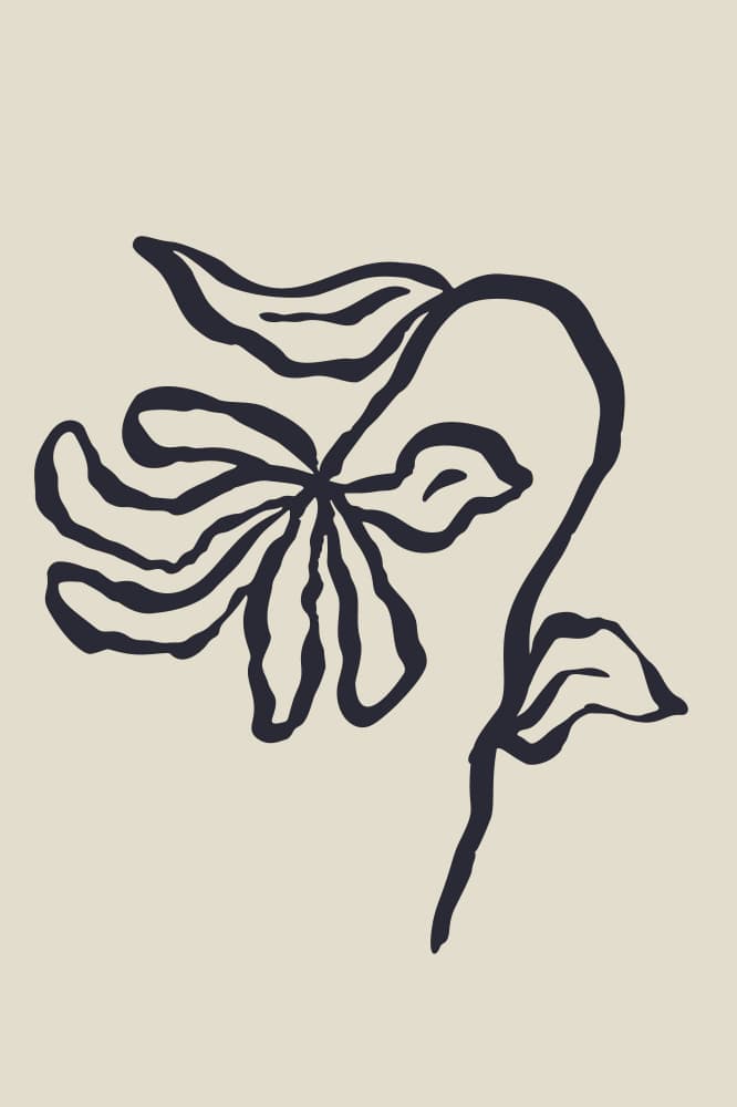 Modern Line Flower by Anna Rose — canvas wall art