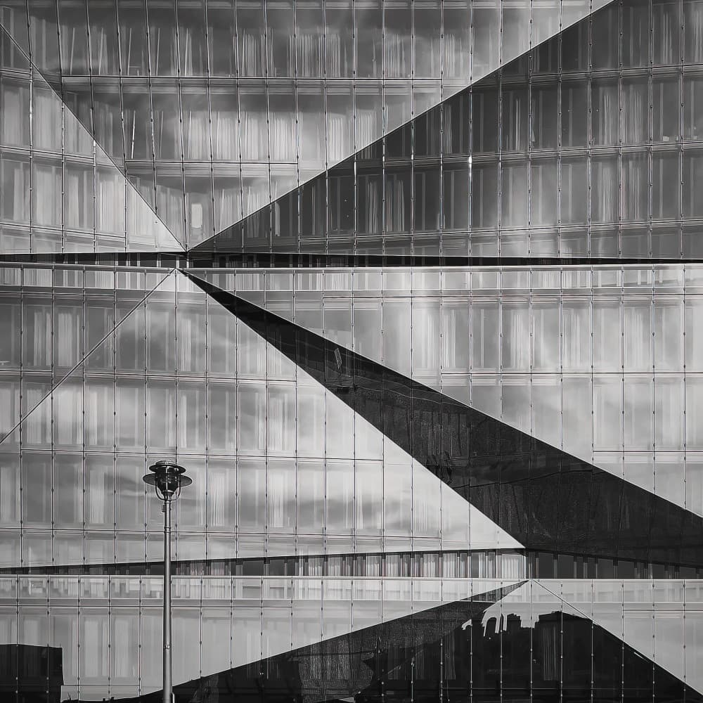 Geometric Glass Facade by By PEJ — canvas wall art
