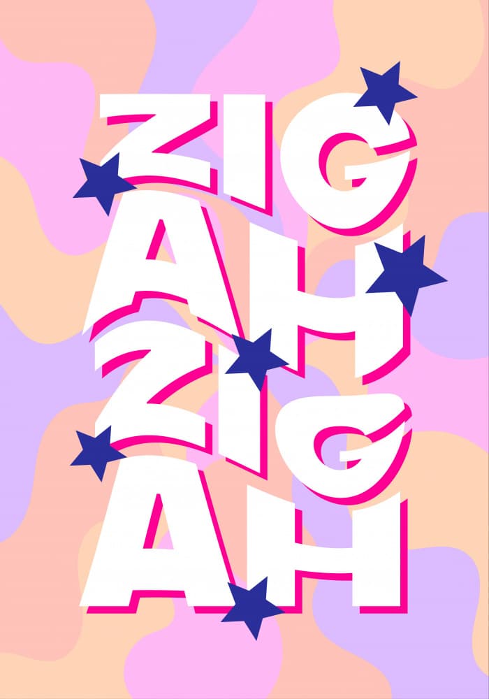 Colorful Zig A Zig Ah by Athene Fritsch — canvas wall art