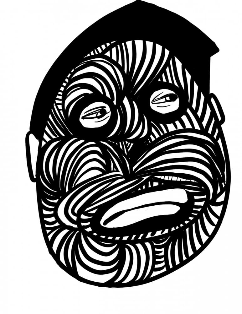 Bold Tribal Mask by Ebony Carter — canvas wall art