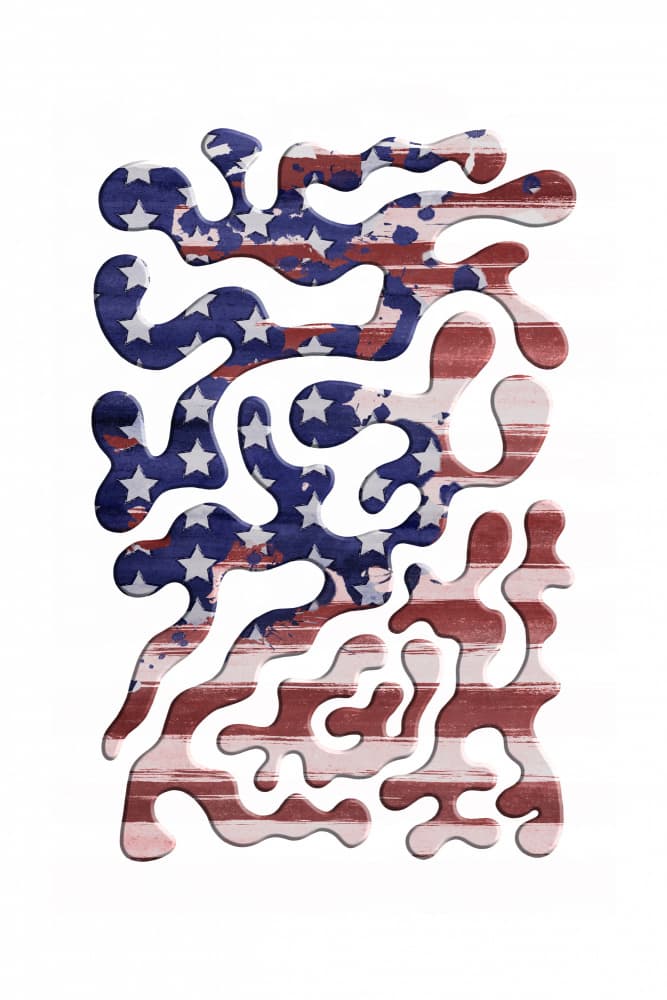 Abstract American Flag by Melanie Viola — canvas wall art