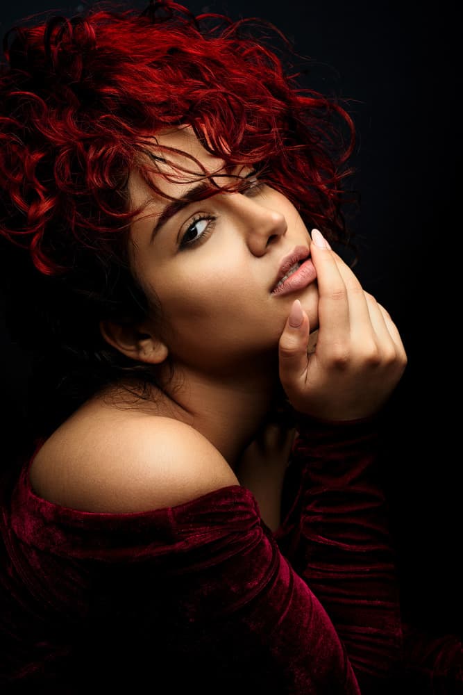 Dramatic Red Curls by Mehdi Mokhtari — canvas wall art