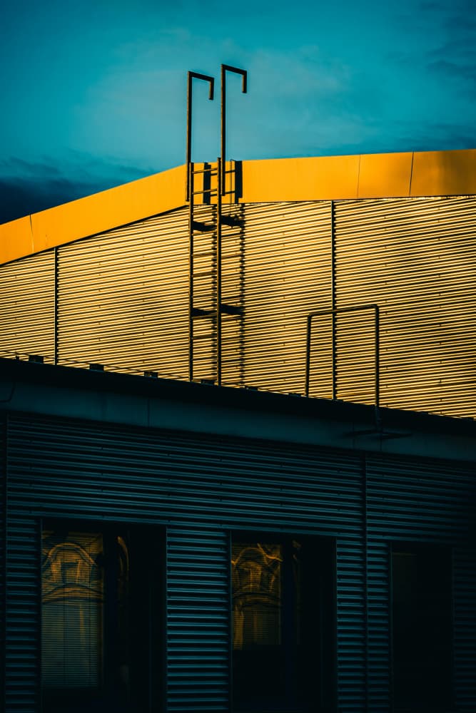 Golden Roof Ladder by Heike Wolters-Wrase — canvas wall art