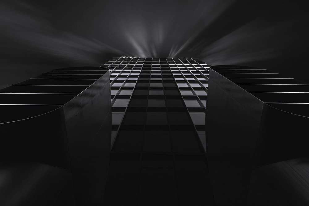 Dramatic Skyscraper Lines by Domenico Petrocca — canvas wall art