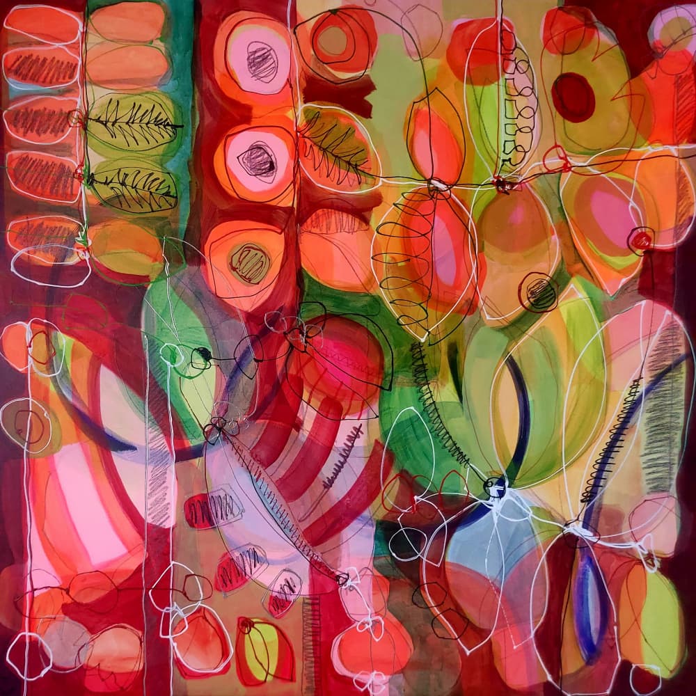 Colorful Abstract Botanicals by Monika Riethmueller — canvas wall art