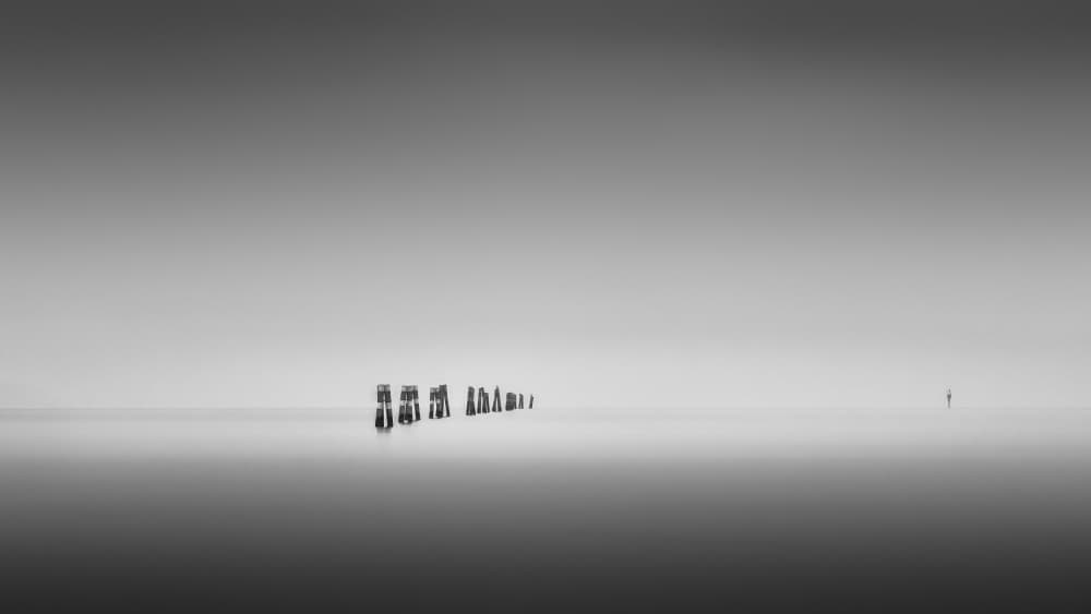 Pier Pilings Solitude by Thomas de Franzoni — canvas wall art