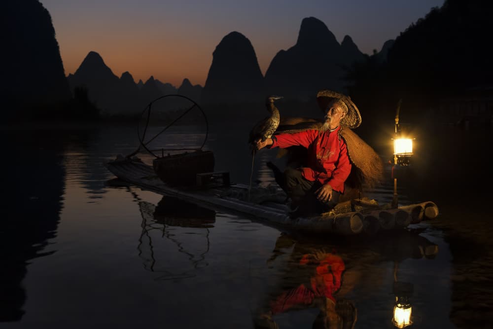 Cormorant Fisherman Li River by Istvan Kadar — canvas wall art