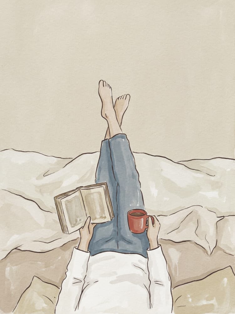 A Good Book and a Coffee by Andreas Magnusson — canvas wall art