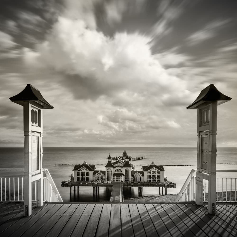 Seaside Pier Architecture by Mari O` Benz — canvas wall art