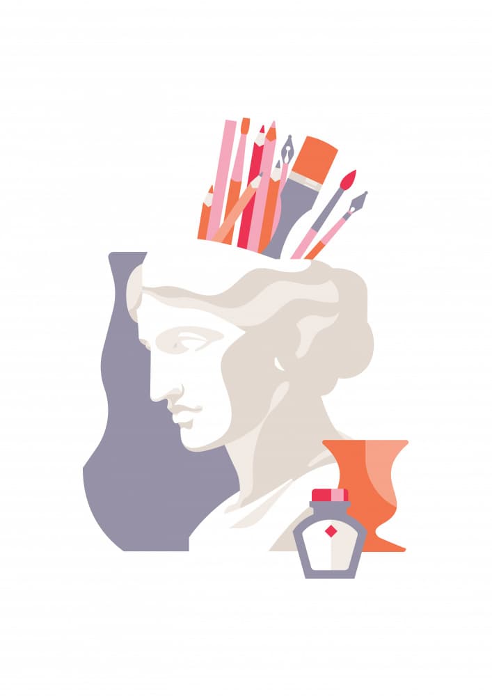 Artistic Muse Head by Tetiana Kava Illustration — canvas wall art