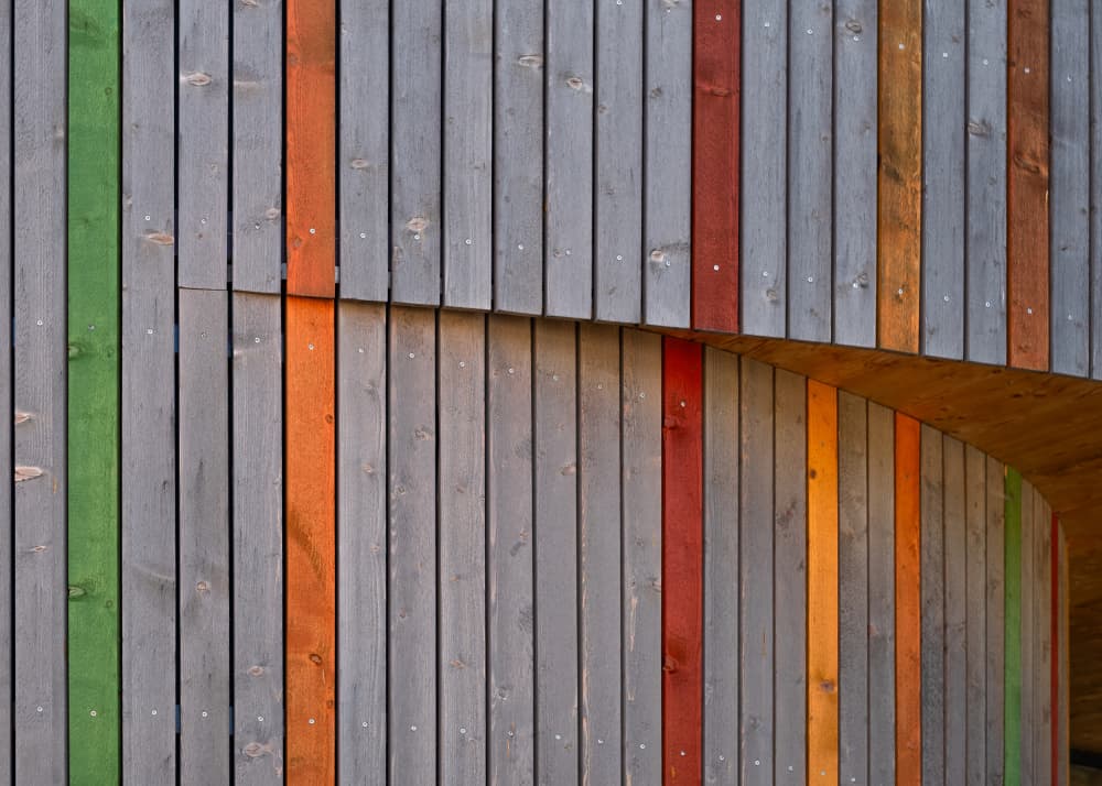 Vibrant Wood Panel Curve by FranzStaab — canvas wall art