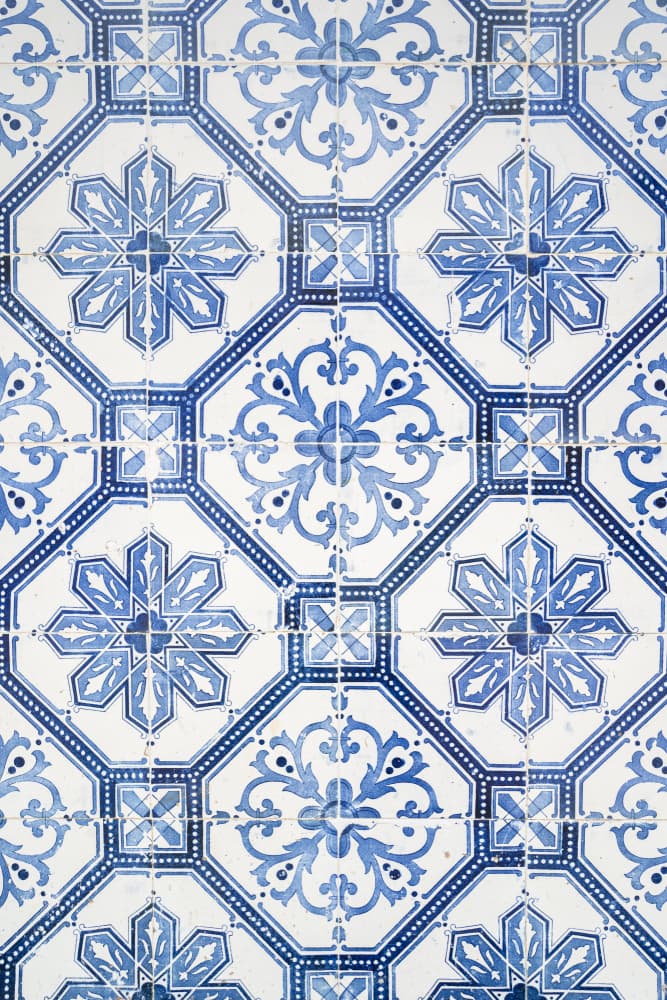 Blue Azulejo Pattern by Henrike Schenk — canvas wall art